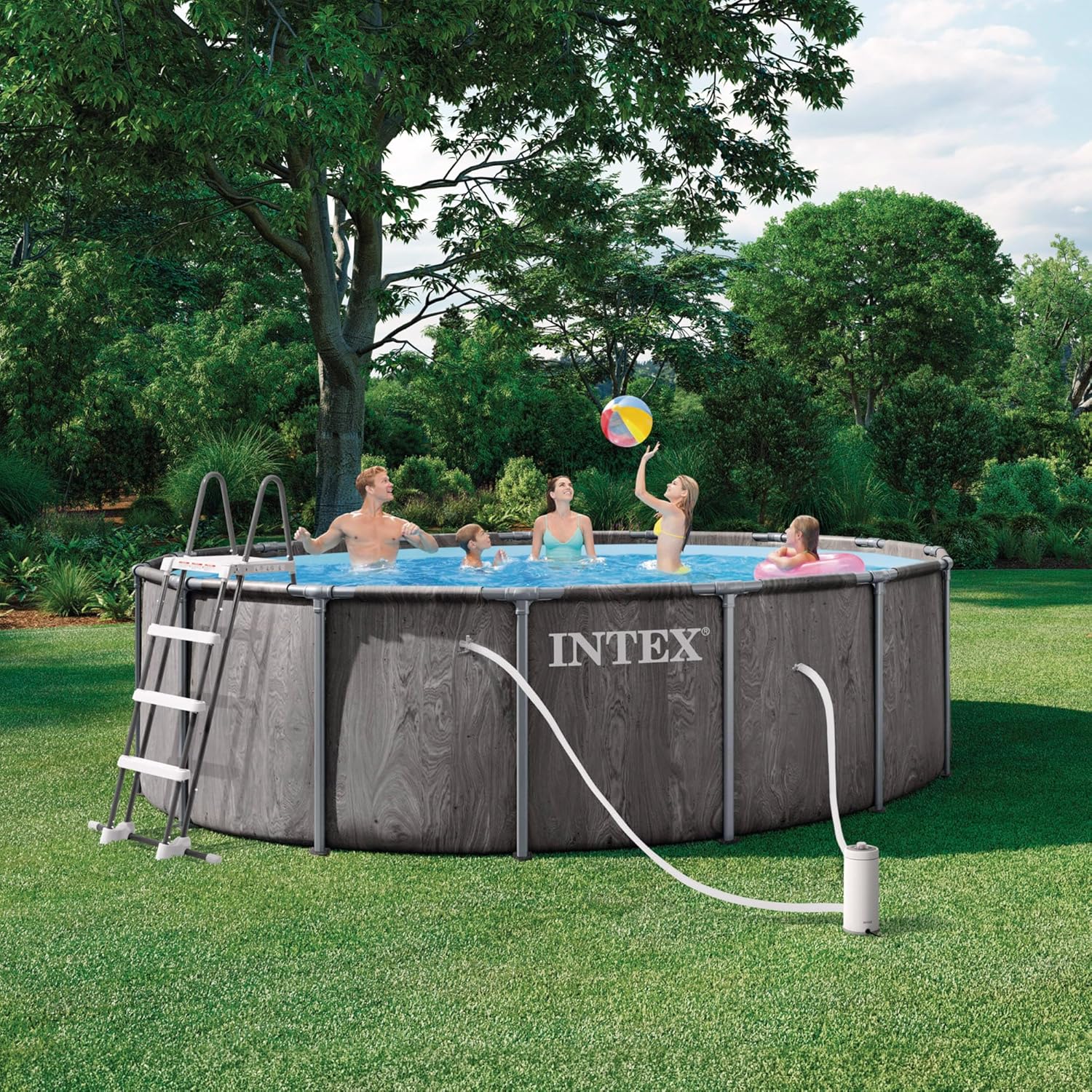 Intex 26742ND 4,57 m x 1,22 m Greywood Prism Frame Premium Pool Set
