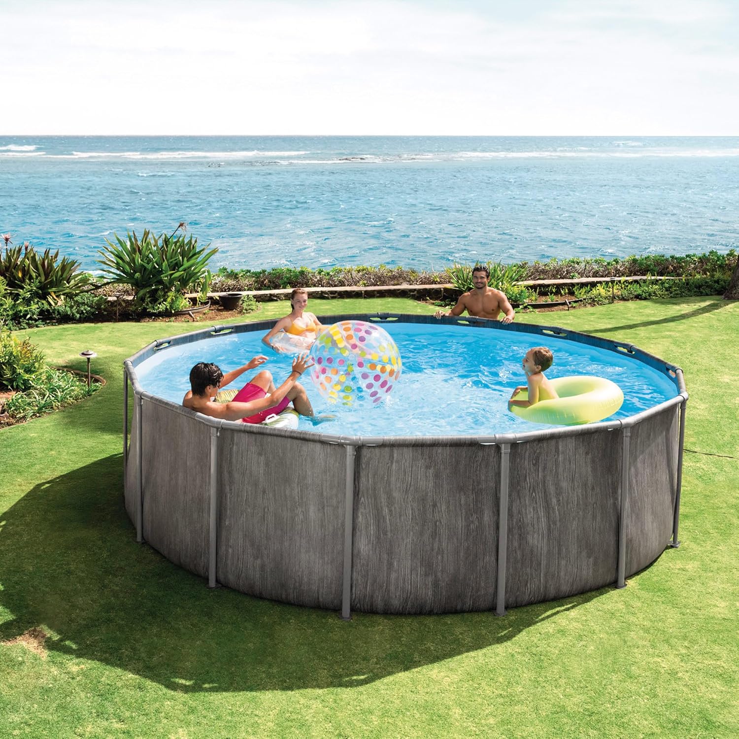 Intex 26742ND 4,57 m x 1,22 m Greywood Prism Frame Premium Pool Set