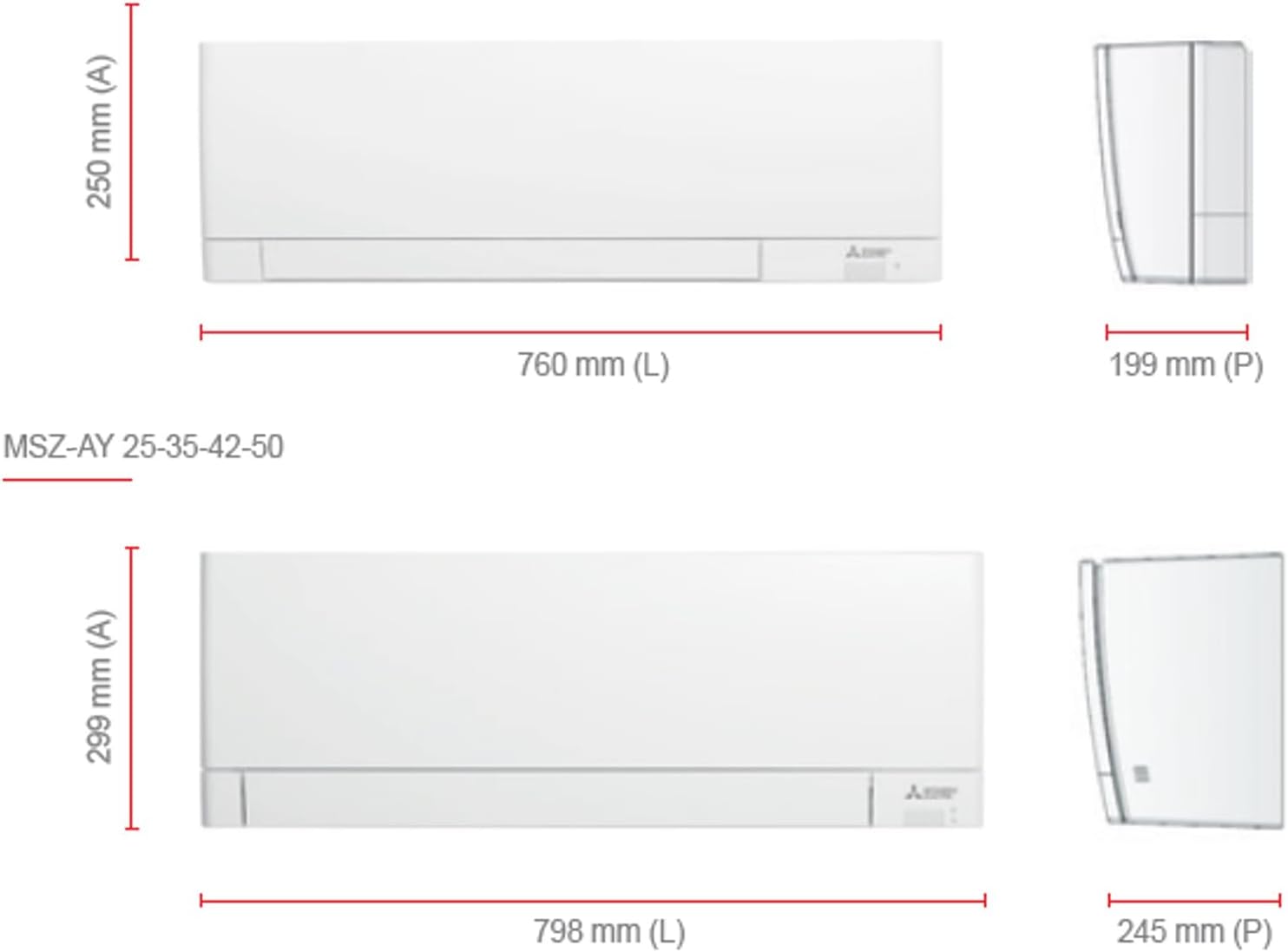 Mitsubishi MSZ-AY25VGKP + MUZ-AY25VG, série AY - Climatiseur 9000 btu