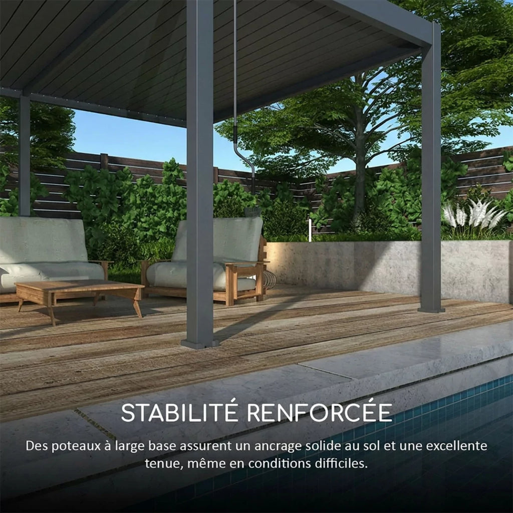Pergola bioclimatique autoportée collection VS 4x4M