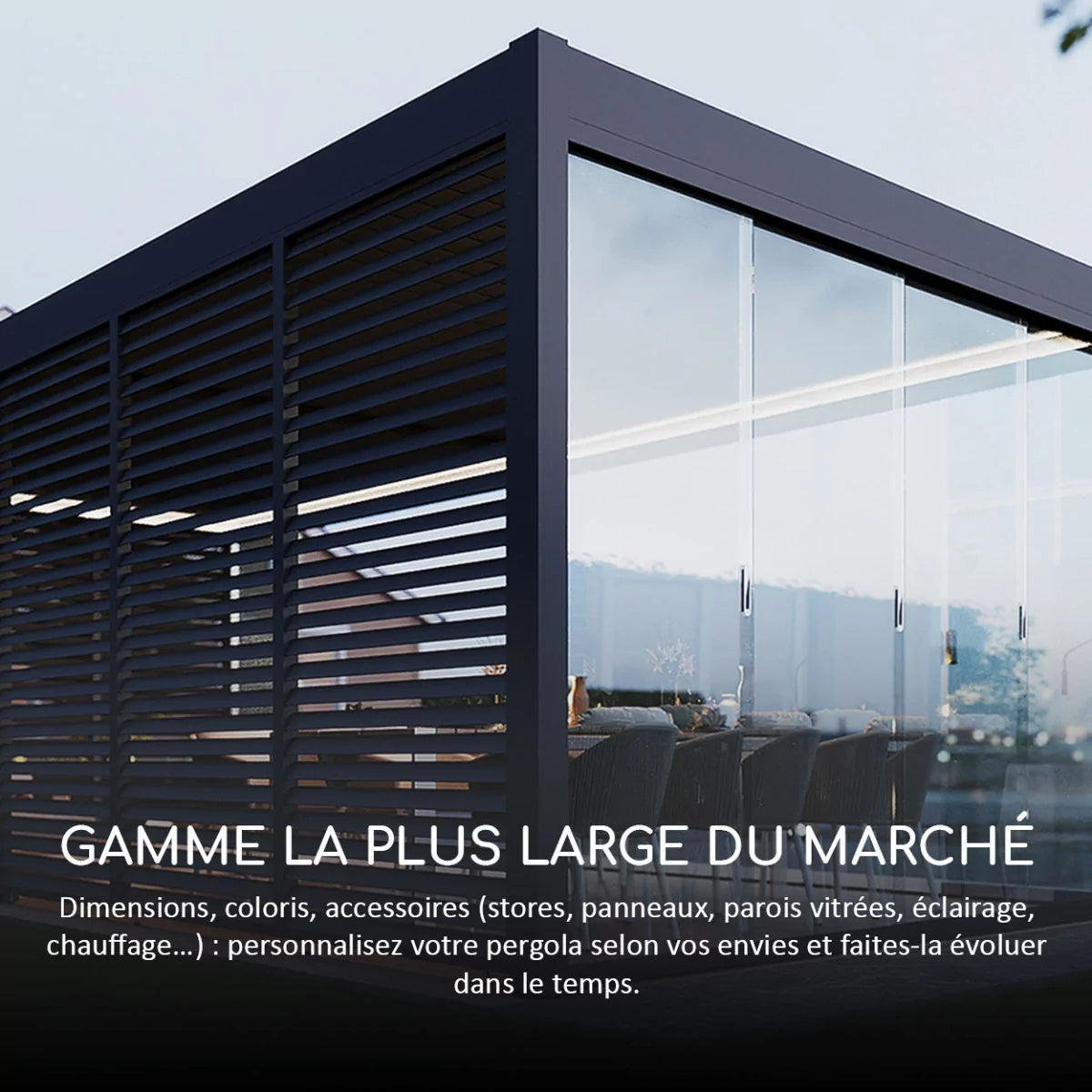 Pergola bioclimatique autoportée collection VS 4x4M