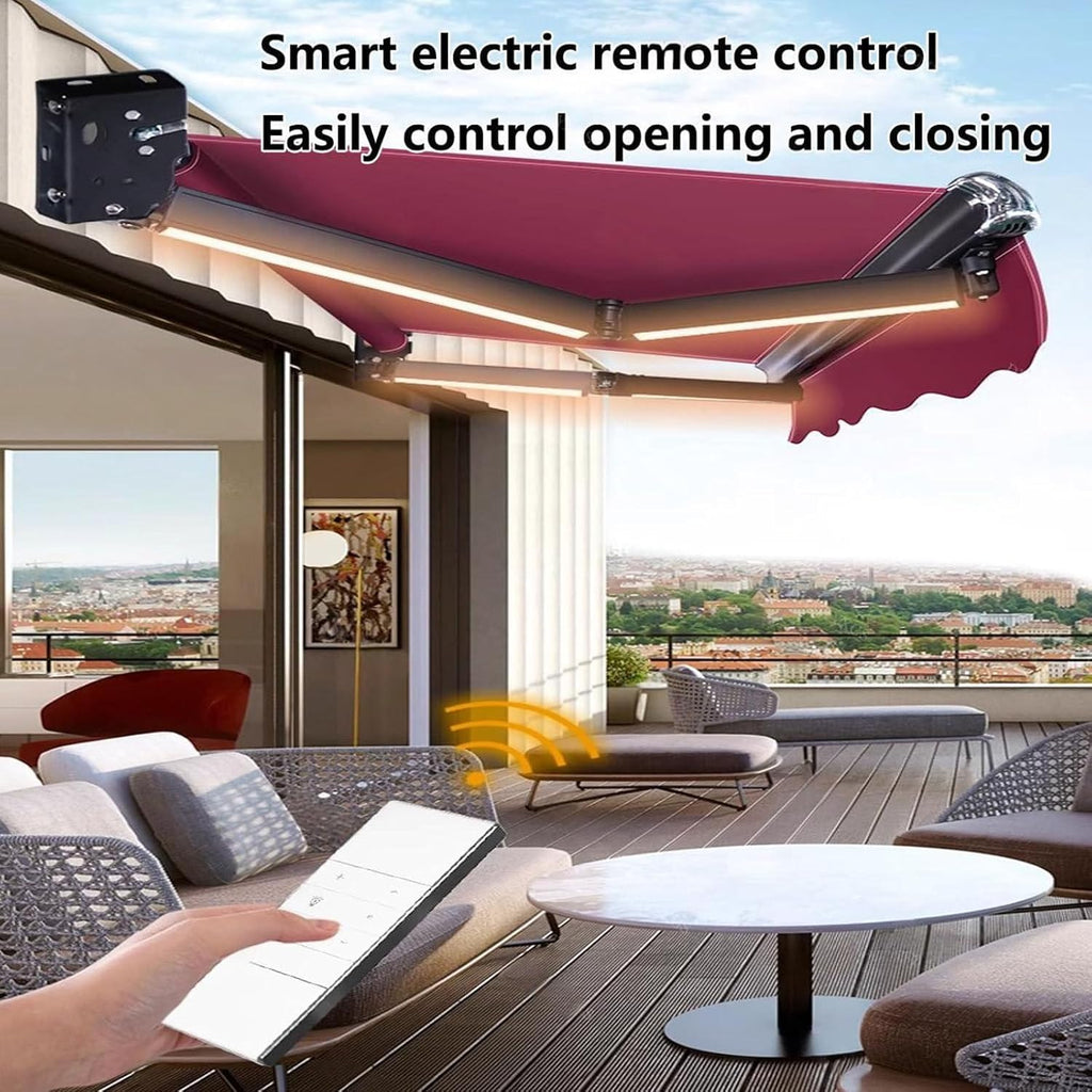 Store banne rétractable électrique pour terrasse